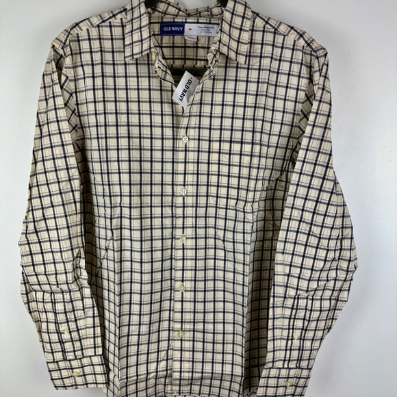 Old Navy Other - Old Navy Everyday Shirt NWT Mens Size M Blue/cream Plaid Long Sleeve